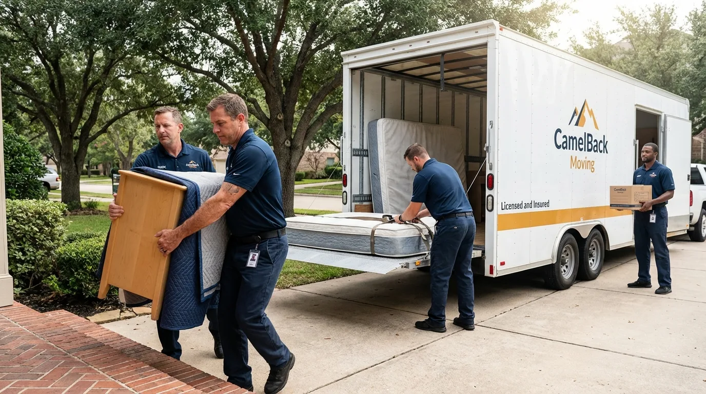 Crew loading residential truck for cross-state move from Biglerville, PA