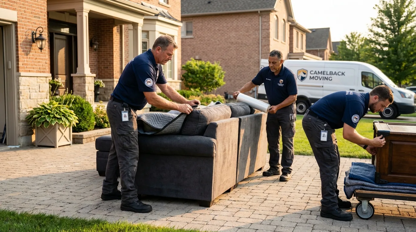 Large estate moving crew wrapping furniture in Biglerville, PA